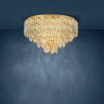 Plafoniera CALMEILLES Eglo 39612-10XE14 Aurie cu cristale transparente