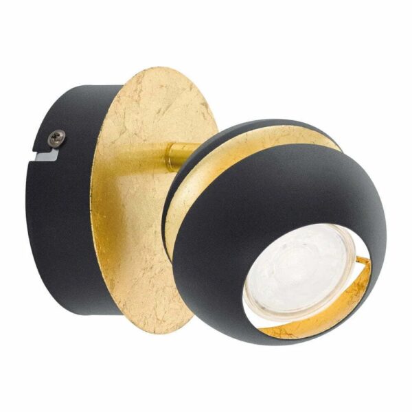 Aplica spot EGLO NOCITO 95482 - GU10 1X3.3W D110mm - Otel - Auriu - Negru – Iluminat interior, Corpuri de iluminat – vedere frontală – partener oficial Eglo