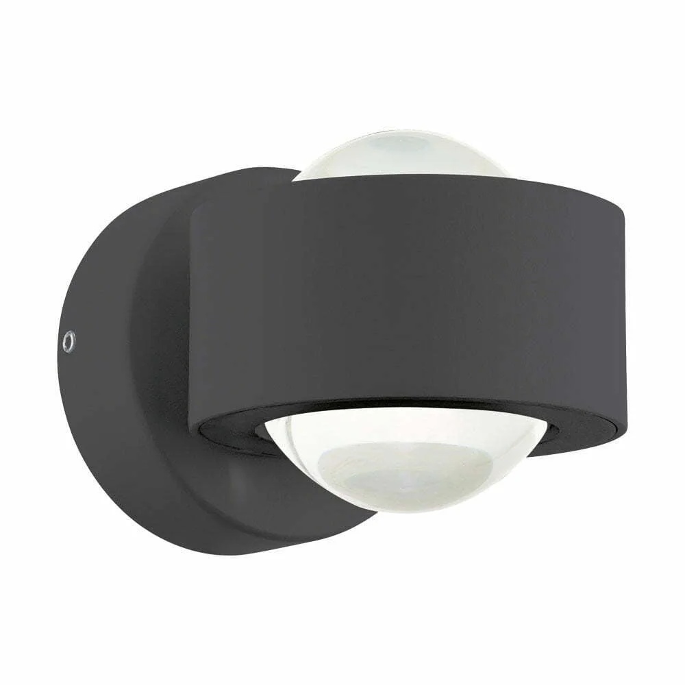 Aplica Ono 2 Eglo 96049 – LED 2X2,5W 3000K IP20 Aplica EGLO ONO 2 96049 - LED 2X2.5W 460lm 3000K - Aluminiu - Transparent – Aluminiu, Antracit, Plastic, Clar, 3000K, "9002759960490" – vedere frontală – partener oficial Eglo