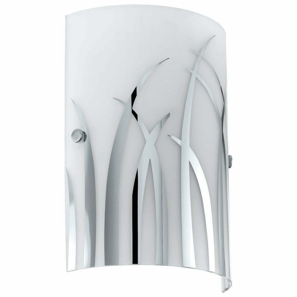 Aplica EGLO RIVATO 92742 - E14 1X42W - Sticla lacuita - Alb - Crom – Otel, Alb, Crom, Sticla cu decor, Alb, Crom, "9002759927424" – vedere frontală – partener oficial Eglo