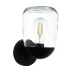 Aplica exterior EGLO DONATORI 98701 - E27 1X60W IP44 - Sticla - Negru – Iluminat exterior, Corpuri de iluminat – vedere frontală – partener oficial Eglo
