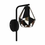 Aplica vintage EGLO CARLTON 4 43057 - E27 1X60W - Otel - Cupru Antichizat - Negru – Iluminat interior, Vintage – vedere frontală – partener oficial Eglo