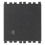 Buton cu revenire 2M 1P NO 10A grey vimar Arke 19008.2 – Negru matt, Buton cu revenire – vedere frontală – partener oficial Vimar
