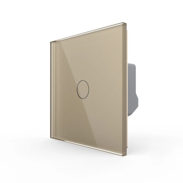 Intrerupator Simplu LIVOLO cu Touch VL-FC1-2G-2A – Auriu, Standard German – vedere frontală – partener oficial Livolo