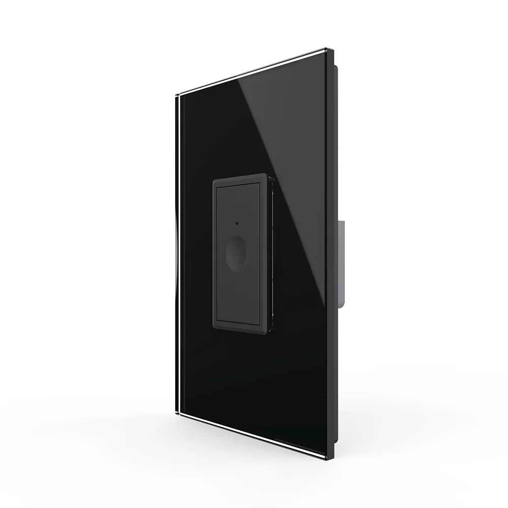 Intrerupator Simplu cu Touch Livolo cu Rama Din Sticla 1M VL-FC1-1BP-12 Intrerupator Simplu cu Touch Livolo cu Rama Din Sticla 1M VL-FC1-1BP-12 – Negru, Standard Italian – vedere frontală – partener oficial Livolo