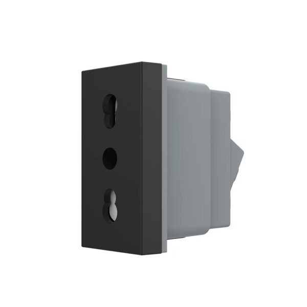 Modul priza simpla ingusta LIVOLO VL-FCTL16A-1BP – Negru, Priza – vedere frontală – partener oficial Livolo