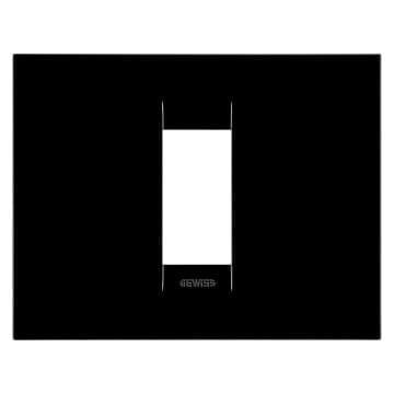 Ornament 1M GEO Gewiss Chorus Negru toner lucios GW16401TN – Negru Lucios, Ornament – vedere frontală – partener oficial Gewiss