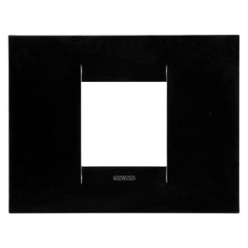 Ornament 2M GEO pentru doza de 3M Gewiss Chorus Negru toner lucios GW16402TN – Negru Lucios, Ornament – vedere frontală – partener oficial Gewiss