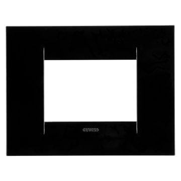 Ornament 3M GEO Gewiss Chorus Negru toner lucios GW16403TN – Negru Lucios, Ornament – vedere frontală – partener oficial Gewiss