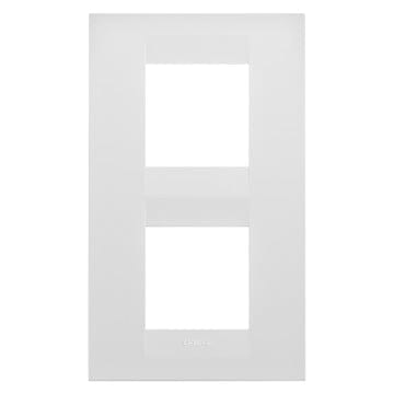 Ornament GEO 2+2 Module Vertical 71 Alb lucios GW16424TB – Alb lucios, Alb lucios – vedere frontală – partener oficial Gewiss