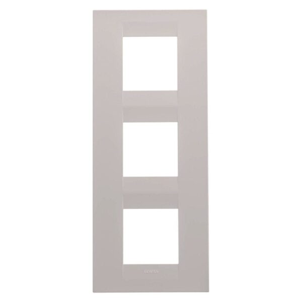 Ornament GEO 2+2+2 Module vertical Bej satinat GW16427VL – Bej satinat, Bej satinat – vedere frontală – partener oficial Gewiss