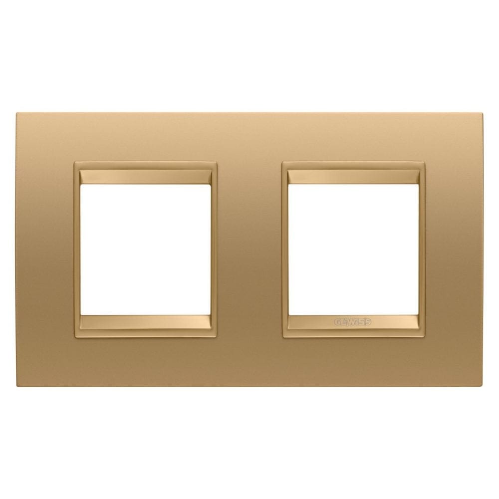 Ornament LUX 2+2 Module orizontal Auriu GW16223XG Ornament LUX 2+2 Module orizontal Auriu GW16223XG – Auriu, Ornament – vedere frontală – partener oficial Gewiss