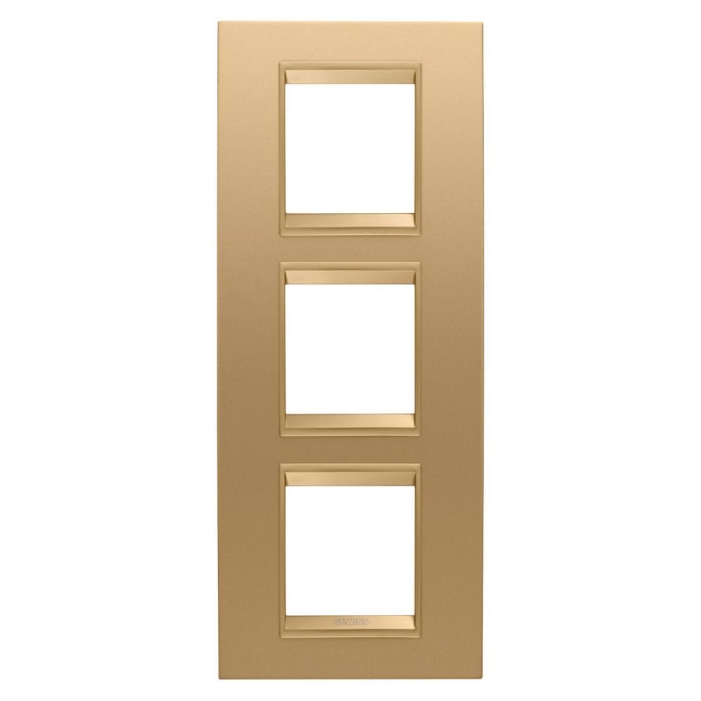 Ornament LUX 2+2+2 Module vertical Auriu GW16227XG Ornament LUX 2+2+2 Module vertical Auriu GW16227XG – Auriu, Ornament – vedere frontală – partener oficial Gewiss