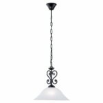 Pendul EGLO MURCIA 91002 - E27 1X60W D380mm - Alb – Otel, Negru, Sticla alabastru, Alb, "9002759910020" – vedere frontală – partener oficial Eglo