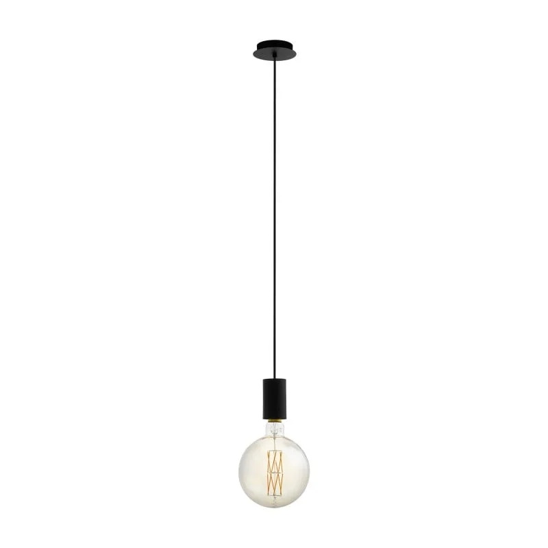 Pendul EGLO POZUETA 98661 - E27 1X40W D125mm – Otel, Negru, "9002759986612" – vedere frontală – partener oficial Eglo