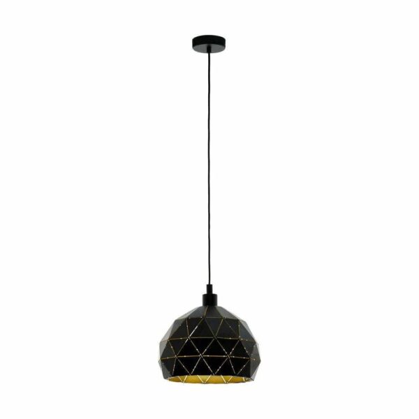 Pendul EGLO ROCCAFORTE 97841 - E27 1X60W D400mm – Otel, Aur, Negru, "9002759978419" – vedere frontală – partener oficial Eglo