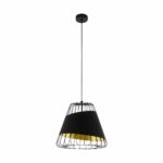 Pendul vintage EGLO AUSTELL 49446 – E27 1X60W D360 Gradem – Auriu – Negru
