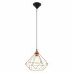 Pendul vintage EGLO TARBES 94194 - E27 1X60W D325mm - Cupru – Iluminat interior, Vintage – vedere frontală – partener oficial Eglo