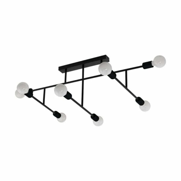 Plafoniera EGLO BELSIANA 98035 - E27 8X40W - Otel - Negru – Iluminat interior, Corpuri de iluminat – vedere frontală – partener oficial Eglo