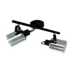 Aplica spot EGLO BERREGAS 99053 - E27 2X40W - Sticla aburita - Negru - Crom – Iluminat interior, Corpuri de iluminat – vedere frontală – partener oficial Eglo