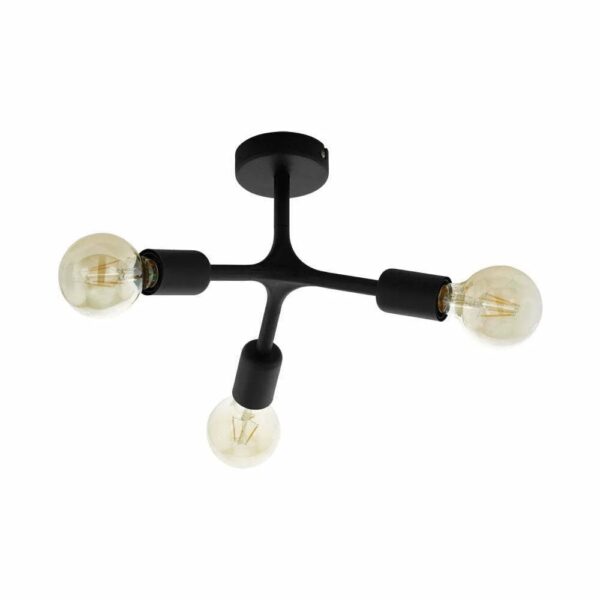 Plafoniera EGLO BOCADELLA 1 98317 - E27 3X60W D345mm - Otel - Negru – Iluminat interior, Corpuri de iluminat – vedere frontală – partener oficial Eglo