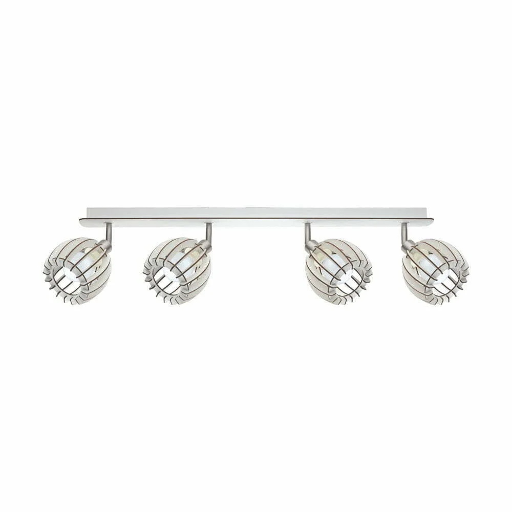 Aplica spot EGLO COSSANO-SPOT 98164 - E14 4X28W - Lemn - Alb – Iluminat interior, Iluminat cu lamele – vedere frontală – partener oficial Eglo