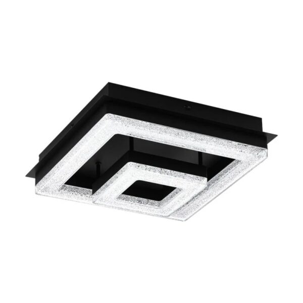 Plafoniera EGLO FRADELO 1 99327 - LED 12W 1250lm 3000K - Cristal - Negru - Transparent – Iluminat interior, Corpuri de iluminat – vedere frontală – partener oficial Eglo