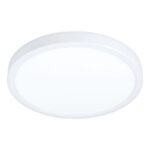 Plafoniera EGLO FUEVA 5 99265 - LED 20W 2300lm 3000K IP44 D285mm - Otel - Alb – Iluminat interior, Baie – vedere frontală – partener oficial Eglo