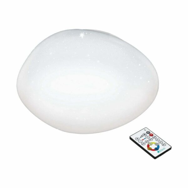 Plafoniera EGLO SILERAS 97577 - LED 21W 2500lm 2700-6500K D450mm - Efect de cristal - Alb – Iluminat interior, Corpuri de iluminat – vedere frontală – partener oficial Eglo