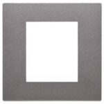 Rama 2M metal satin Inox Vimar LINEA 30642.72 – Satin Inox, Ornament – vedere frontală – partener oficial Vimar