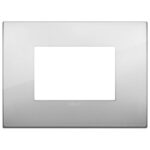 Rama 3M Classic metal silver vimar Arke 19653.03 – Silver, Ornament – vedere frontală – partener oficial Vimar