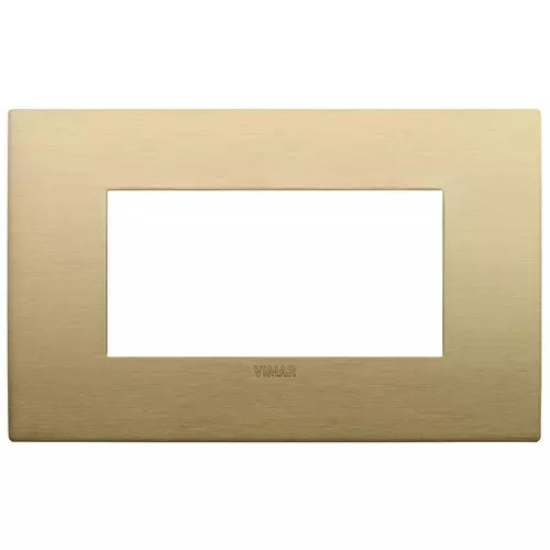 Rama 4M Classic metal brushed brass vimar Arke 19654.12 – Brushed brass, Ornament – vedere frontală – partener oficial Vimar