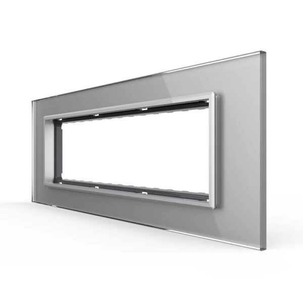 Rama din sticla Livolo standard Italian 6/7 module VL-P9E-7I – Gri, Ornament – vedere frontală – partener oficial Livolo