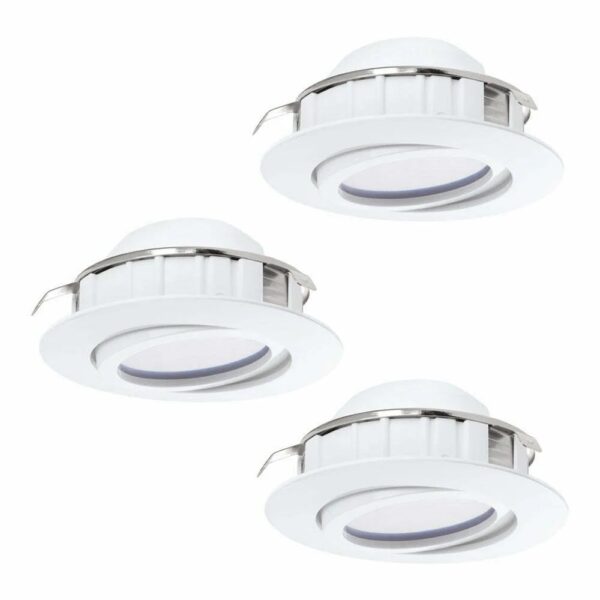 Set 3 spoturi incastrate EGLO PINEDA 95851 - LED 3X6W 1500lm 3000K D84mm – Iluminat interior, Corpuri de iluminat – vedere frontală – partener oficial Eglo