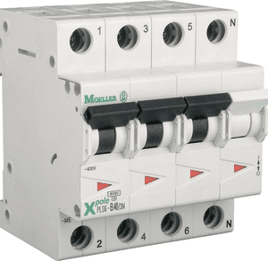 Siguranta aut. 6A 3P+N 4,5ka Eaton PL4-CLS4-C6/3N – vedere frontală – partener oficial Eaton