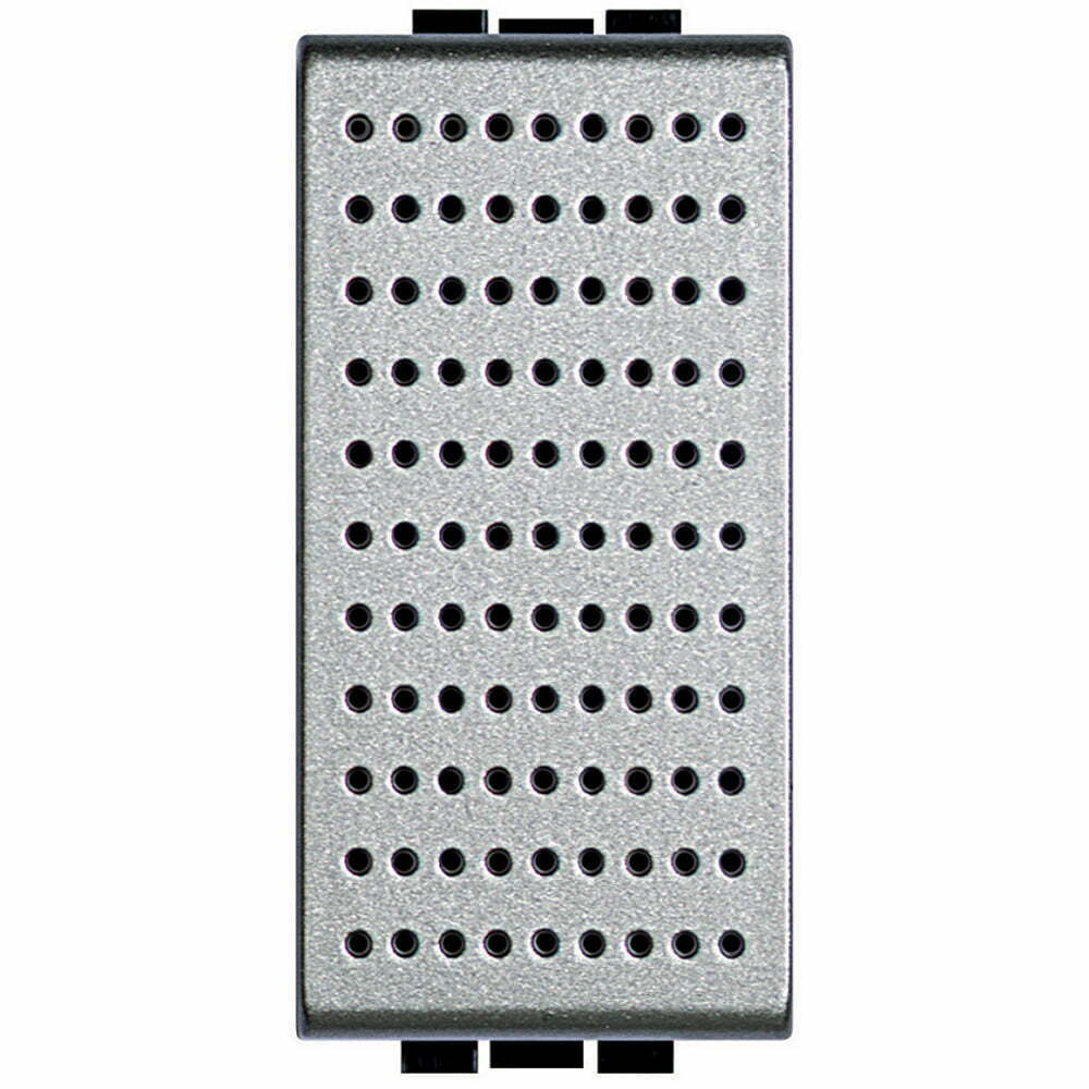 Sonerie modulara 12V Living Light Bticino buzer-5VA-74 dB 1M culoare aluminiu NT4356/12 Sonerie modulara 12V Living Light Bticino buzer-5VA-74 dB 1M culoare aluminiu NT4356/12 – Aluminiu matt, Sonerie – vedere frontală – partener oficial Bticino