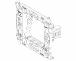 Suport 2M cu gheare 71mm Vimar LINEA 30602 – Alb matt, Canepa matt, Negru matt, Suport – vedere frontală – partener oficial Vimar