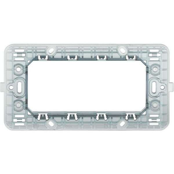 Suport 4Module Matix Bticino 504SA – Alb lucios, Suport – vedere frontală – partener oficial Bticino