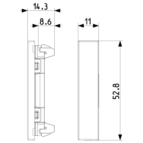 Tasta falsa 1/2M Negru Vimar LINEA 30040.G – Negru matt, Tasta falsa – vedere frontală – partener oficial Vimar