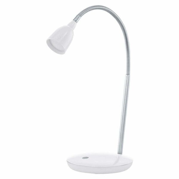 Veioza EGLO DURENGO 93078 - LED 3W 230lm 3000K D160mm - Otel - Plastic - Crom - Alb – Iluminat interior, Office – vedere frontală – partener oficial Eglo