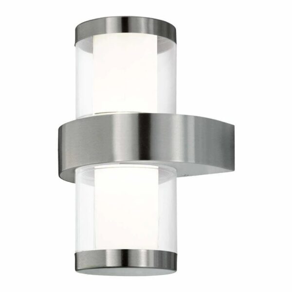 Aplica exterior EGLO BEVERLY 1 94799 - LED 2X3.7W 560lm 3000K IP44 - Inox - Alb - Transparent