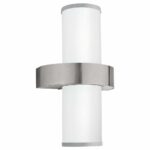 Aplica exterior EGLO BEVERLY 86541 - E27 2X60W IP44 - Sticla satinata - Argintiu - Inox