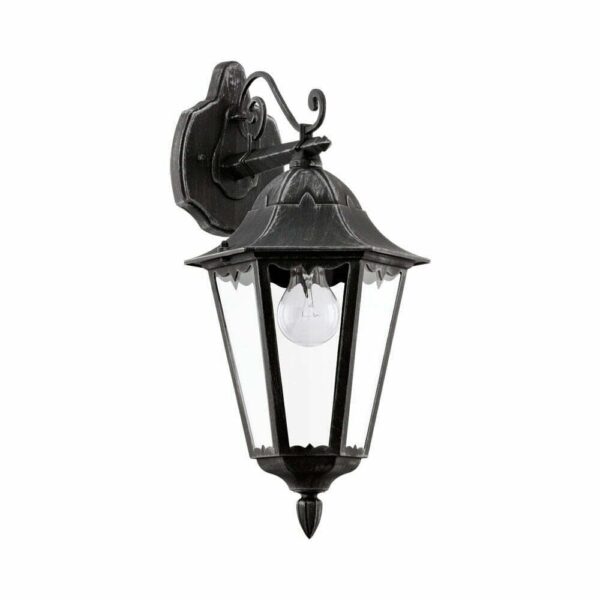 Aplica exterior EGLO NAVEDO 93456 - E27 1X60W IP44 - Sticla - Argintiu Patinat - Negru