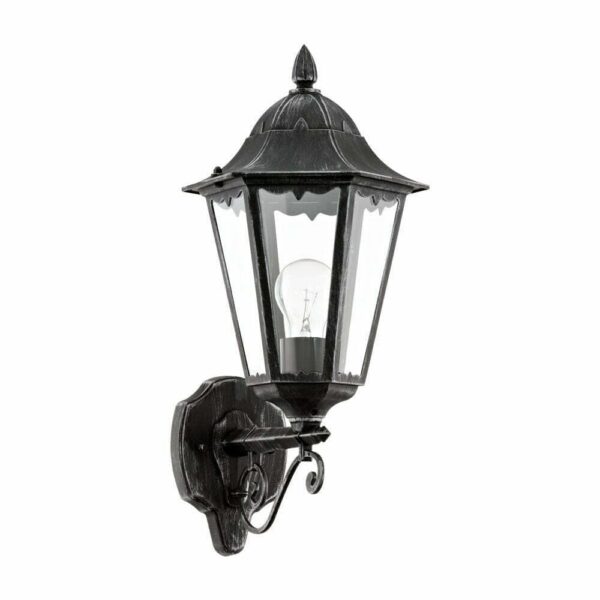 Aplica exterior EGLO NAVEDO 93457 - E27 1X60W IP44 - Sticla - Argintiu Patinat - Negru