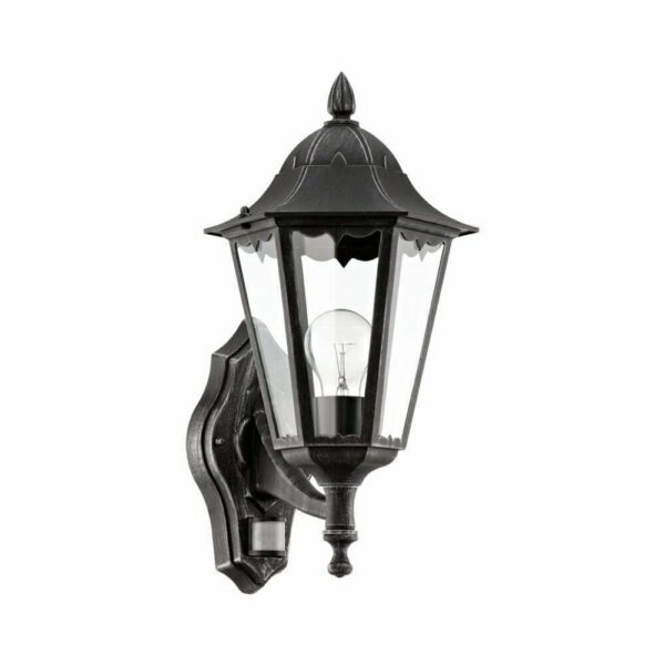 Aplica exterior EGLO NAVEDO 93458 - E27 1X60W IP44 - Sticla - Argintiu Patinat - Negru