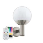 Aplica inteligenta exterior EGLO NISIA-C 97247 - E27 1X9W IP44 - Inox - Alb