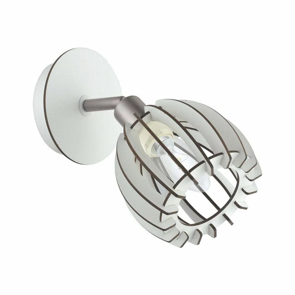 Aplica spot EGLO COSSANO-SPOT 98162 - E14 1X28W D120mm - Lemn - Alb