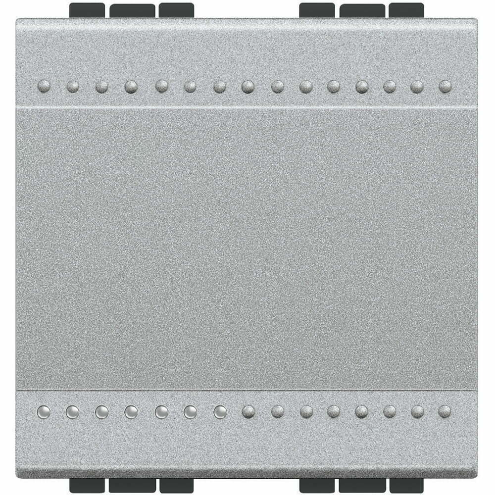 Buton cu revenire Living Light Bticino basculant 2M 10A , culoare aluminiu NT4005M2A