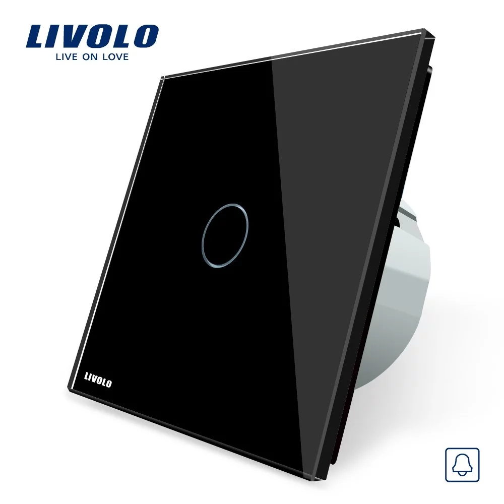 Buton sonerie cu touch Livolo din sticla VL-C701B-12