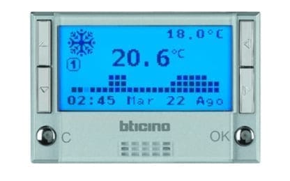 Cronotermostat zilnic/saptamanal de ambient electronic Axolute Bticino 3M culoare aluminiu HC4451